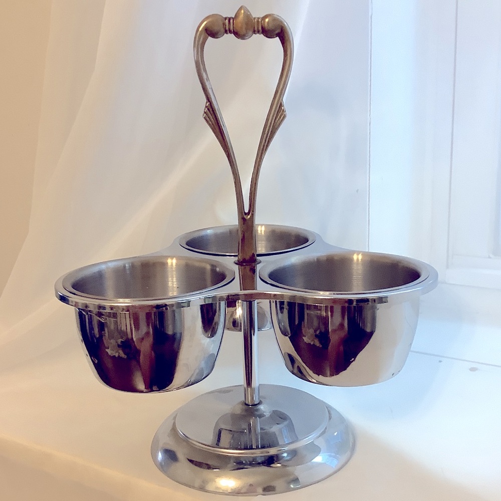 Kromex stainless steel table serving tray